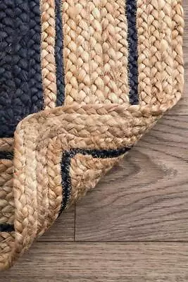 Runner Rug 100% Natural Jute Braided Style Carpet Rustic Look Carpet Area Rug • £17.33