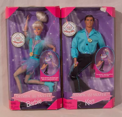 OLYMPIC SKATER BARBIE And KEN Original Boxes Unopened Mattel 1997 • $4