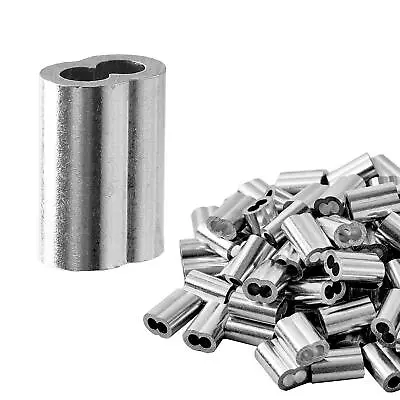 1/8  (3Mm) Aluminum Crimping Loop Sleeve For Wire Rope Cable Ferrule (100Pcs) • $9.79