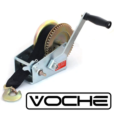 £29.99 • Buy Voche Hand Trailer Winch + 8m Webbing Strap + Hook - 2000lb Manual Boat Marine