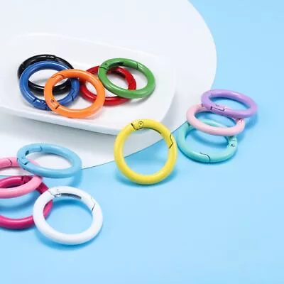 5 Pcs Candy Color O Ring Openable Keyring Keychain Ring Metal Spring Fastener • $2.39
