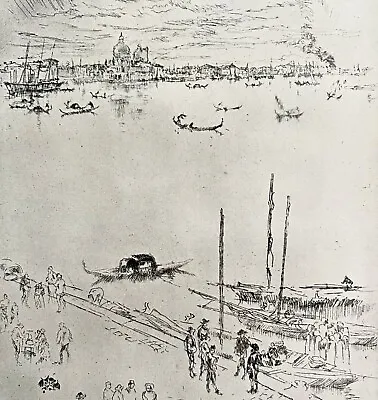 Upright Venice Etching Print 1922 James McNeill Whistler 2nd State Art SmDwC3 • $13.50