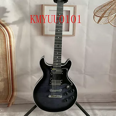 6 Strings Electric Guitar Flame Maple Top HH Pickups Chrome Hardware Solid Body • $276