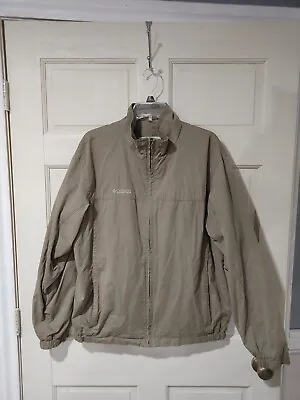 Columbia Men’s Khaki Water Wind Resistant Softshell Zip Up Jacket Size Large • $25