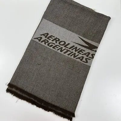 $14.99 • Buy Aerolineas Argentinas Brown In Flight Blanket Brown Fringe Edge Approx 48x56