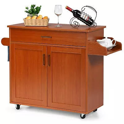 Kitchen Island Storage Trolley Rolling Cart Shelves Cupboard Cabinet Drawer Home • £74.95