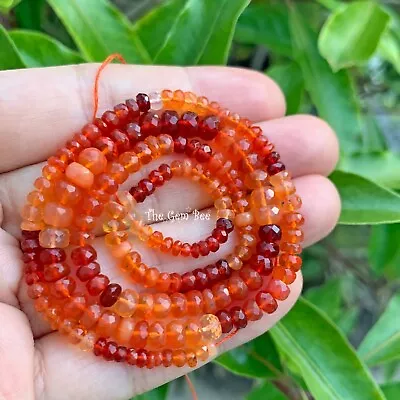 3mm-5mm Old Stock Shaded Mexican Fire Opal Faceted Rondelle Beads 16  Strand • $195