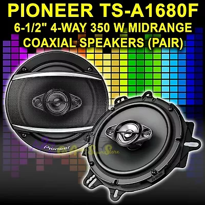 Pioneer Ts-a1680f 350 Watts 6.5  4-way Coaxial Car Audio Speakers 6-1/2  New Mid • $44.44