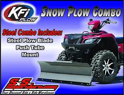 KFI ATV 60  Snow Plow Kit Combo - Arctic Cat ATV Suzuki Eiger Vinson Textron • $712.85