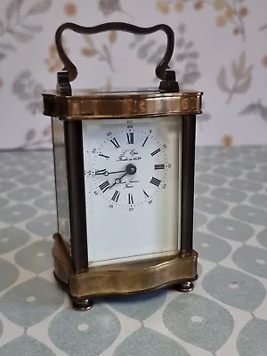 Antique Quality L'epee Brass Carriage Clock With Glass Sides & Top Beautiful • $279.75