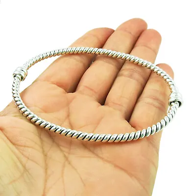 Large Oval 925 Sterling Silver Hallmarked Bangle Handmade Jewellery For Women • £89.99