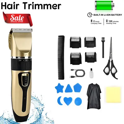 Professional Hair Trimmers Mens Electric Cordless Clippers Body Shaver Machine • £9.99