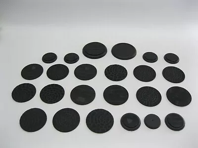 Malifaux Lot Of 24 Black Bases Different Various Sizes Assortment • $24.95