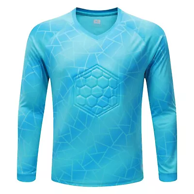 Kids Boys Soccer Training Jersey Goalkeeper Shirts With Padded Sports T-shirt  • £5.35