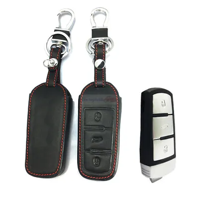 3 Buttons Remote Key Fob Bag Holder Leather Cover Case Fit For VOLKSWAGEN Passat • $11.98