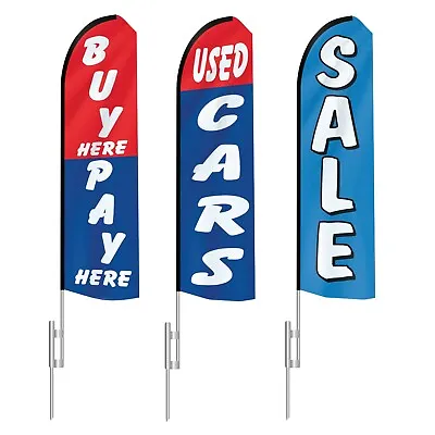 EZ Line Used Car Dealership Swooper Feather Flag 15ft Auto Sales 3 Dealer Flags • £253.01