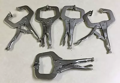 5pc Set Of  11  Locking C Clamp Pliers W Swivel Pads Welding Vise Clamps Holding • $28.99
