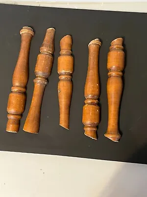 Spindles Wood For Crafting. Half Spindle Flat. Set Of 5 • $11.88