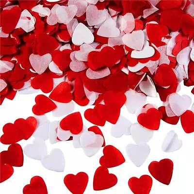 £5.95 • Buy 6000 Red White Heart Paper Confetti Valentine's Day Wedding Confetti Table Decor