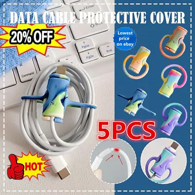 £6.35 • Buy 5x Mini 2 In 1 Data Cable Protector Cover,Cute Cable Winder Protection Tool N