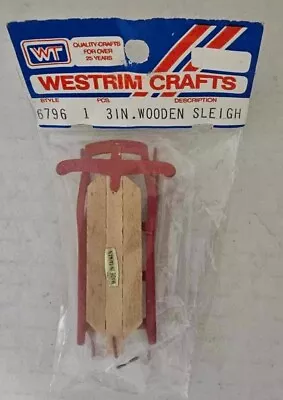 Miniature Red Sled Vintage Westrim Crafts 3 Inch Metal And Wood #6796 NOS NIP • $8.99