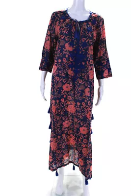 Roberta Roller Rabbit Women's Cotton Floral Embroidered Tunic Dress Blue Size L • $51