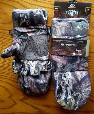 Mens Med 3M Pop Top Mossy Oak Breakup Glomitts Thinsulate Insulated Gloves Camo • $24