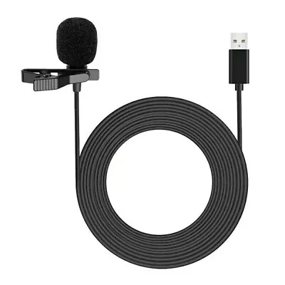 Clip-on Lapel Mini Lavalier USB 2.0 Mic Microphone For PC Recording - UK • £7.99