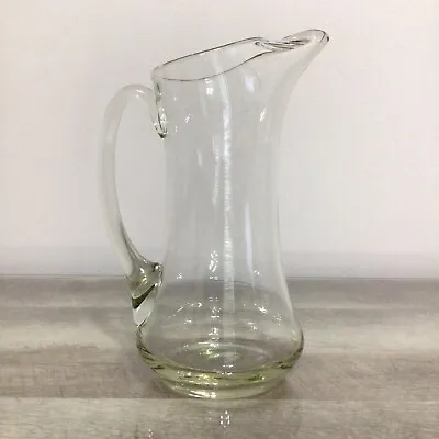 Vintage Hand-Blown Clear Glass Pitcher 9  Cocktail Bar Martini Pitcher • $45