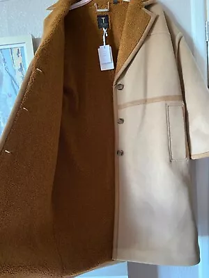 TED BAKER Joanahh Oversized Wool Coat RRP £425 Size 4 UK 14 (Size US 10) Cocoon • £145.99