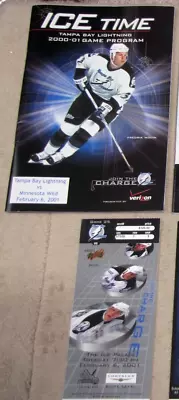 2/6/2001 Tampa Bay Lightning Vs Minnesota Wild Ticket And Program TB Ice Palace • $9.99