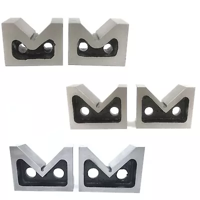 Vee Block V Set 2 Pcs All Sizes 2  3  4  Inch Without Clamp Steel Cast Iron Pair • $34.99