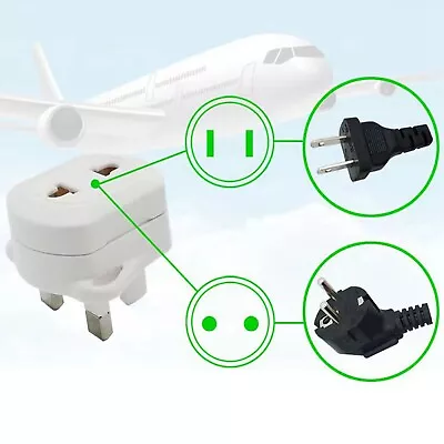 £3.18 • Buy UK 2-Pin To 3-Pin Shaver Adapter Plug Socket Converter EU European Euro Travel