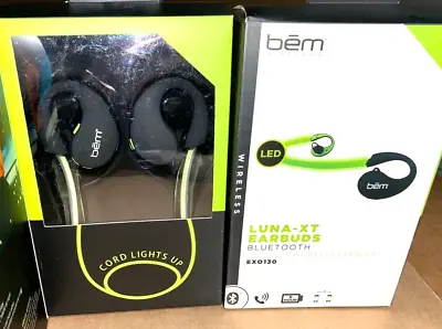 BEM EXO130 Bluetooth Active Earbuds LED Lightup Neckband Green Black ✅❤️️✅❤️ NEW • $12.99