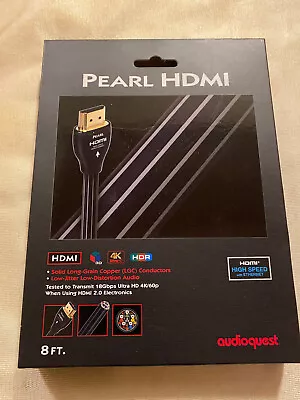 $19.99 • Buy AudioQuest Pearl 8ft High Speed HDMI Cable Audiophile NEW!