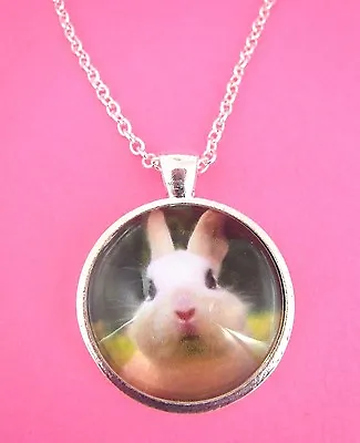 £4.99 • Buy Girls Cute Bunny Rabbit Silver Plated Necklace New In Gift Bag Easter Present