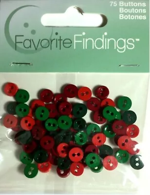 Mini Christmas Buttons  By Favorite  Findings - Pkg Of 75 • $3.95