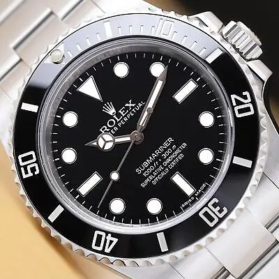 2014 ROLEX SUBMARINER 114060 CERAMIC 40MM BLACK STAINLESS STEEL WATCH W/ CARD • $9790