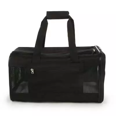 Travel Pet Carrier Airline Approved & Guaranteed On Board Black Medium • $35.96