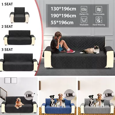 Sofa Cover Quilted Couch Covers Lounge Protector Slipcovers 1/2/3 Seater Pet Dog • $3.99