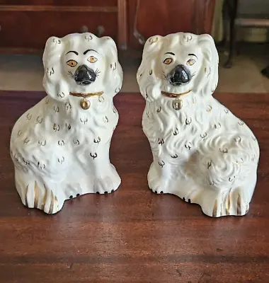 Staffordshire Beswick 10.5  Spaniels King Charles Pair Antique Mantle Figures • £257.69