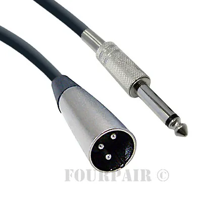 25ft XLR 3-Pin Male To 1/4  Mono Plug Shielded Microphone Mic Audio Cable Cord • $9.79