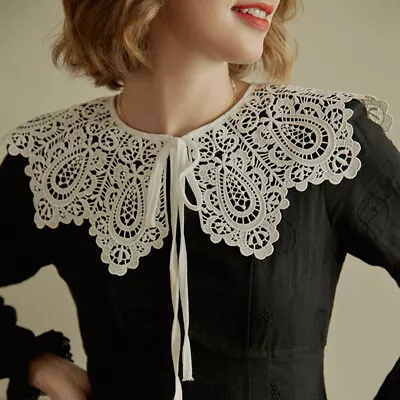 Women's Lace Collar Detachable Shirt Cloak Fake False Collars Dress Blouse Decor • $8.54