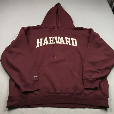 VINTAGE Harvard Crimson Hoodie Mens XL Red Sweatshirt Jansport NCAA Ivy 90s Logo • $17.49