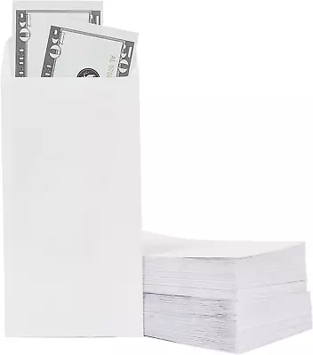 100-Pack #7 Small Money Envelopes Cash 3.5x6.5 In White 130 Gsm Self-Adhesive • $11.80