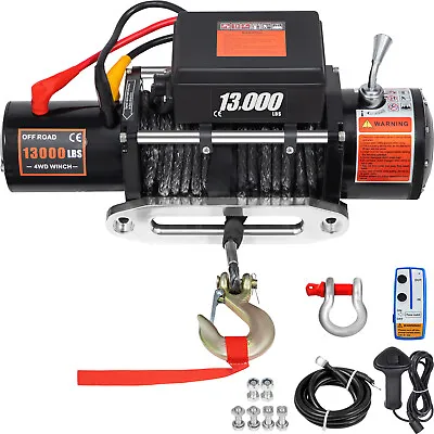 13000LBS Electric Winch 12V Synthetic Cable Truck Trailer Towing Off-Road 4WD • $264.99