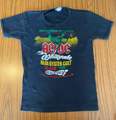 AC / DC Vintage Monsters Of Rock Black Tour T Shirt 22/8/1981 80s Vintage • £45
