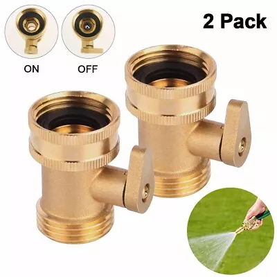 2pcs 3/4 Inch Heavy Duty Brass Garden Nozzle Solid Hose Connector Shut Off Valve • $8.45