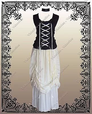 Steampunk Renaissance Victorian Gothic Ensemble Top & Bustle Skirt • $109