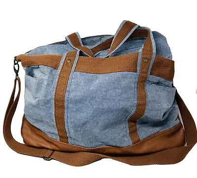 Mossimo Supply Co. Large Textile Duffle/Gym Travel Bag Silky Liner Light Blue • $19.99